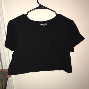 Black crop-top.